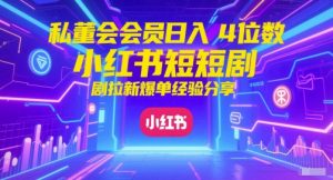 私董会会员日入4位数小红书红果短剧拉新爆单经验分享-七量思维