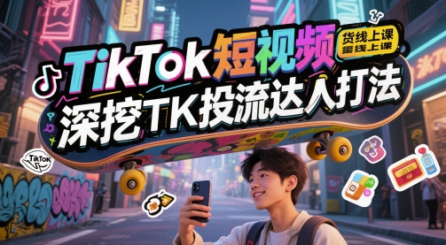 TikTok短视频带货线上课，深挖TK投流达人打法-七量思维