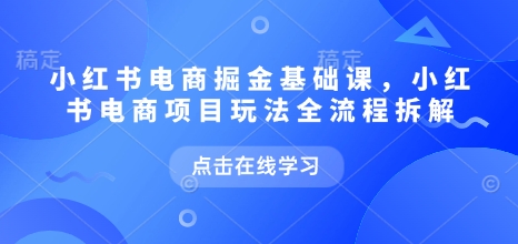 小红书电商掘金课，小红书电商项目玩法全流程拆解(更新5月)-七量思维