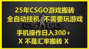 25年CSGO游戏搬砖，全自动运行，不需要玩游戏，手机操作日入3张(不是汇率搬砖)【揭秘】-七量思维