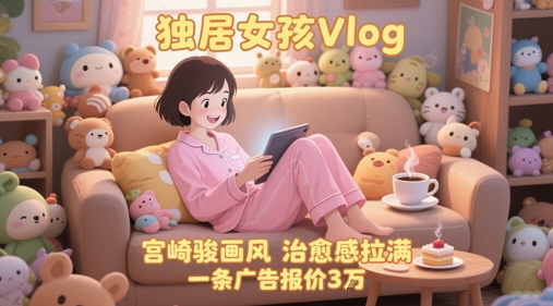 单个账号涨粉71W！用AI制作独居女孩Vlog，宫崎骏画风，治愈感拉满，一条广告报价3W-七量思维
