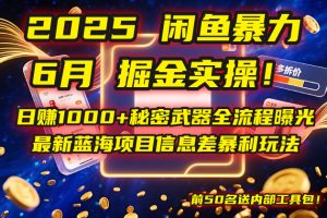 2025闲鱼暴力掘金实操！日赚1000+秘密武器全流程曝光，最新蓝海项目信…-七量思维