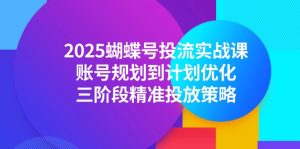2025蝴蝶号投流实战课，账号规划到计划优化，三阶段精准投放策略-七量思维