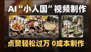 制作AI“小人国”微缩景观的短视频,点赞轻松过万,0成本制作-七量思维