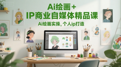 Ai绘画+IP商业自媒体精品课，Ai绘画实操，个人ip打造-七量思维