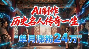 暴力起号！用AI制作历史名人传奇一生，单月涨粉24W，涨粉+变现赛道黑马来了-七量思维