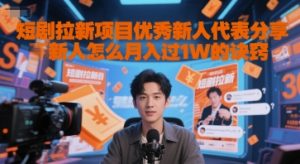短剧拉新项目优秀新人代表分享新人怎么月入过1W的诀窍-七量思维