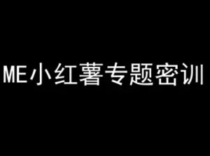 ME小红薯专题密训-小红书电商教程-七量思维