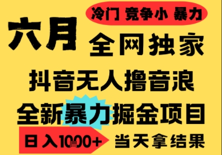25年6月高爆抖音无人直播最新撸音浪掘金项目，小白可做，无脑日入1k+，门槛低可批量矩阵【揭秘】-七量思维