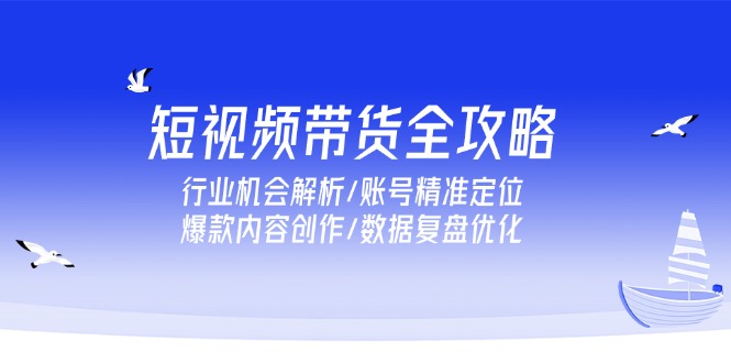短视频带货全攻略，行业机会解析/账号精准定位/爆款内容创作/数据复盘优化-七量思维