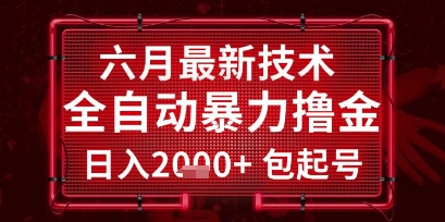 六月最新技术全自动暴力撸金，稳定日入2k+包起号，长期稳定【揭秘】-七量思维