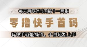 零撸快手首码，每天用零碎时间搞个一两张，有快手就能操作小白轻松上手【揭秘】-七量思维