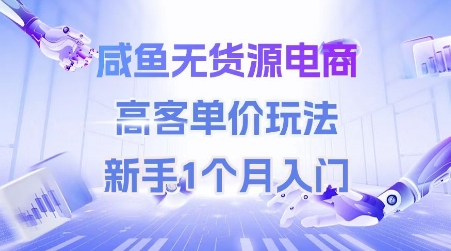 咸鱼无货源电商，高客单价玩法，新手1个月入门-七量思维