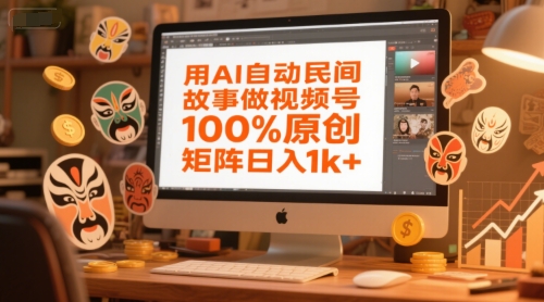 用AI自动民间故事做视频号，100%原创，矩阵日入1k+-七量思维