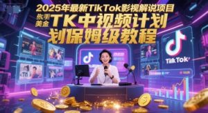 2025年最新TikTok影视解说项目，新手也能挣美金，TK中视频计划保姆级教程-七量思维