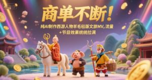 商单不断！纯AI制作西游人物羊毛毡版文旅MV，流量+节目效果统统拉满-七量思维