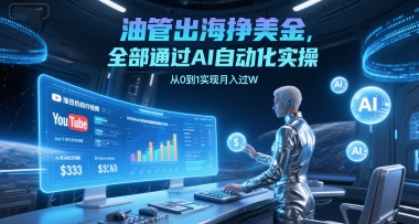 油管出海挣美金，全部通过AI自动化实操，从0到1实现月入过W-七量思维