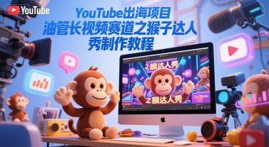 YouTube出海项目，油管长视频赛道之猴子达人秀制作教程-七量思维
