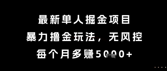 最新单人掘金项目，暴力撸金玩法，无风控，每个月多挣5k+【揭秘】-七量思维