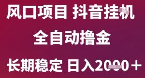 风口项目，六月最新玩法抖音无人挂G，全自动撸金，长期稳定 日入2k+【揭秘】-七量思维