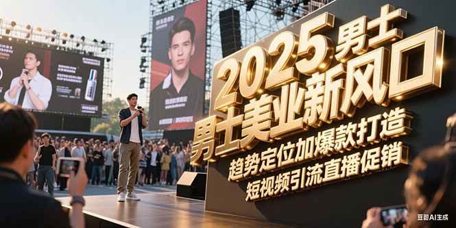 2025男士美业新风口，趋势定位加爆款打造，短视频引流直播促销-七量思维