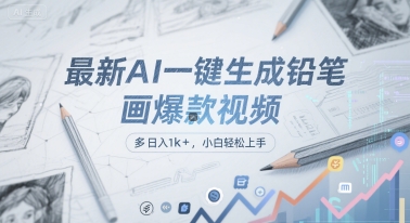 最新AI一键生成铅笔画爆款视频，多平台分发，日 入1k+，小白轻松上手【揭秘】-七量思维