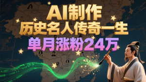 暴力起号！用AI制作历史名人传奇一生，单月涨粉24万，涨粉+变现赛道黑马来了-七量思维