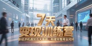 7天咨询师变现训练营，新经济机遇加五大系统，构建完整商业闭环-七量思维