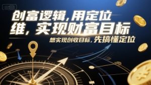 创富逻辑，用定位思维实现财富目标，想实现创收目标，先搞懂定位-七量思维