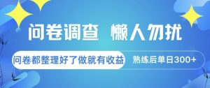 问卷调查，懒人勿扰，问卷都整理好了单价不等，做就有收益，熟练后单日3张【揭秘】-七量思维