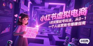 小红书虚拟电商，从0-1的完整起号玩法，一个人运营账号爆赚指南-七量思维