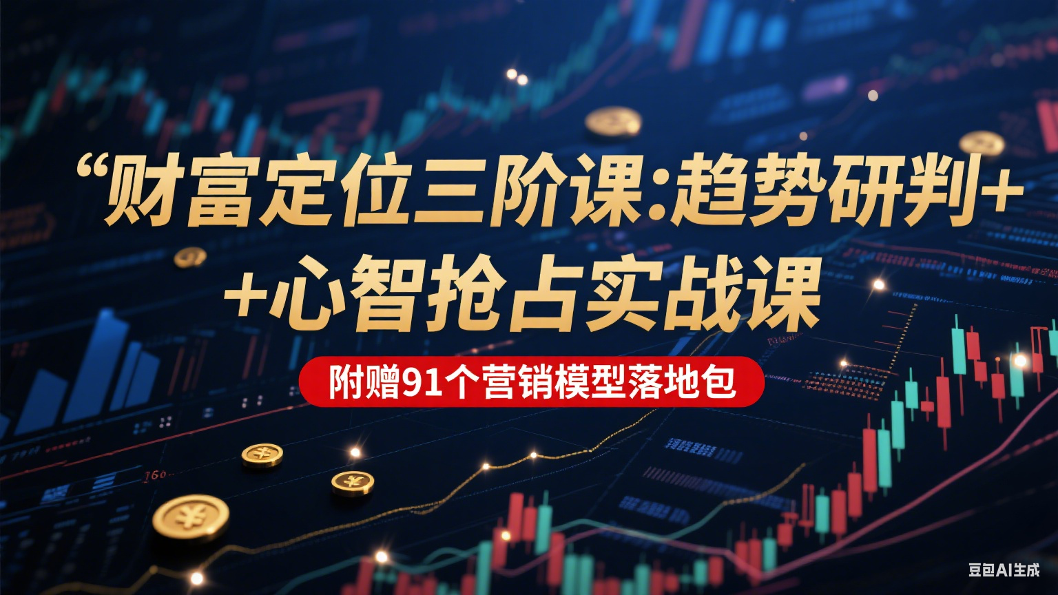 财富定位三阶：趋势研判 + 心智抢占实战课，附赠91个营销模型落地包-七量思维