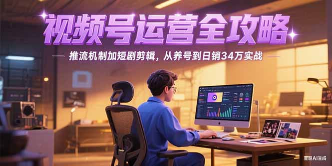 2025视频号运营全攻略，推流机制加短剧剪辑，从养号到日销34万实战-七量思维