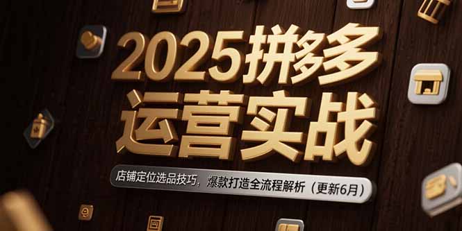 2025拼多多运营实战：店铺定位选品技巧，爆款打造全流程解析(更新6月-七量思维