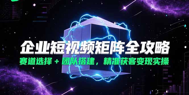 企业短视频矩阵全攻略，赛道选择+团队搭建，精准获客变现实操-七量思维