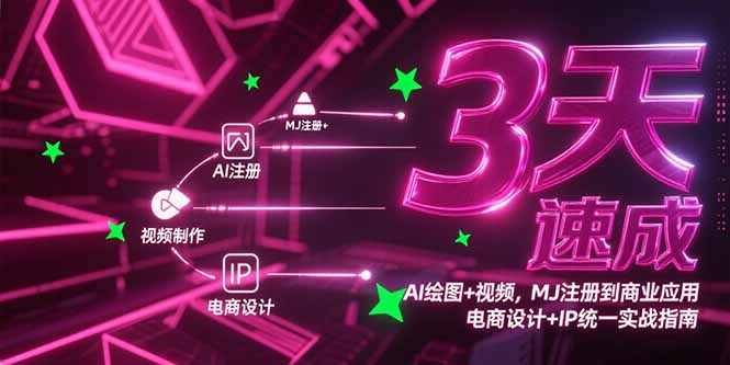 3天速成AI绘图+视频，MJ注册到商业应用，电商设计+IP统一实战指南-七量思维