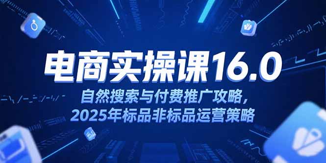 淘宝电商运营课16.0，自然搜索与付费推广攻略，2025年标品非标品运营策略-七量思维