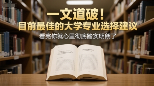 付费文章：一文道破！目前最佳的大学专业选择建议，看完你就心里彻底踏实明朗了-七量思维