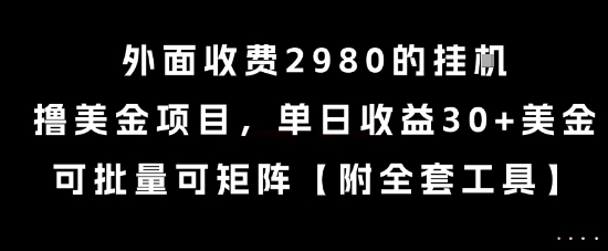 外面收费2980的挂G撸美金项目，单日收益30+美金，可批量可矩阵【揭秘】-七量思维