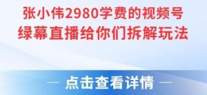 张小伟2980付费额视频号绿幕直播给你们拆解玩法-七量思维