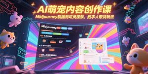 AI萌宠内容创作课，Midjourney制图到可灵视频，数字人带货玩法-七量思维