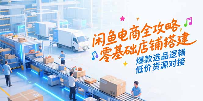 闲鱼电商全攻略，零基础店铺搭建，爆款选品逻辑，低价货源对接-七量思维