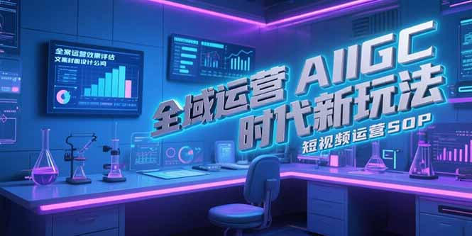 全域运营AIGC时代新玩法，文案封面设计公式，短视频运营SOP-七量思维