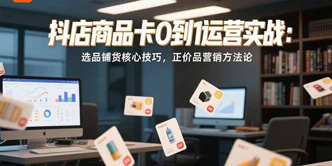 抖店商品卡0到1运营实战：选品铺货核心技巧，正价品营销方法论-七量思维