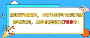 减肥食谱赛道，自带热度可长期运营，养老玩法，单日轻松搞定769-七量思维