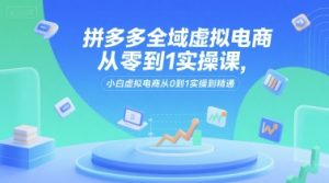 拼多多全域虚拟电商从零到1实操课，小白虚拟电商从0到1实操到精通-七量思维