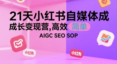 21天小红书自媒体成长变现营，高效 简单 AIGC SEO SOP-七量思维