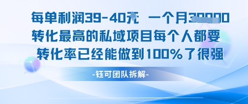 每单利润40一个月7k+转化最高的私域项目，每个人都要的产品转化率已经能做到100%-七量思维
