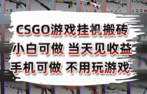 CSGO游戏挂G搬砖,小白纯手机即可操作,不用电脑打游戏,日入3张+,副业网创项目【揭秘】-七量思维