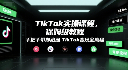 TikTok实操课程，保姆级教程，手把手带你跑通TikTok变现全流程-七量思维